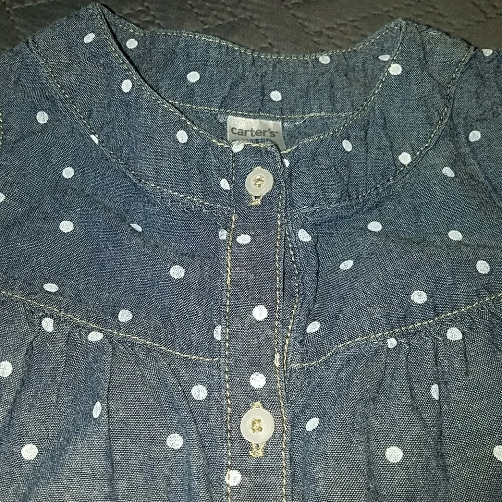 Carter's 4T Denim Polka dot Button up Top